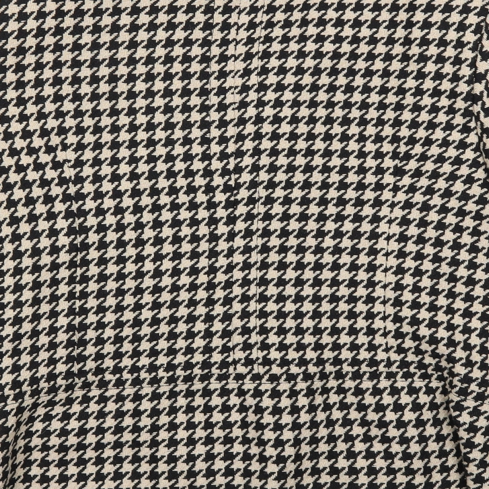 Preworn Womens Beige Houndstooth  Jacket Coat Size 18