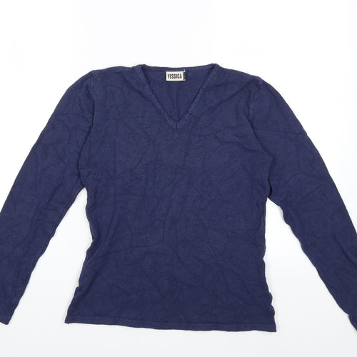 Yessica Womens Blue  Knit Pullover Jumper Size 10