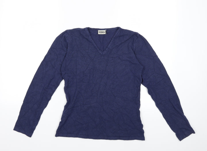 Yessica Womens Blue  Knit Pullover Jumper Size 10