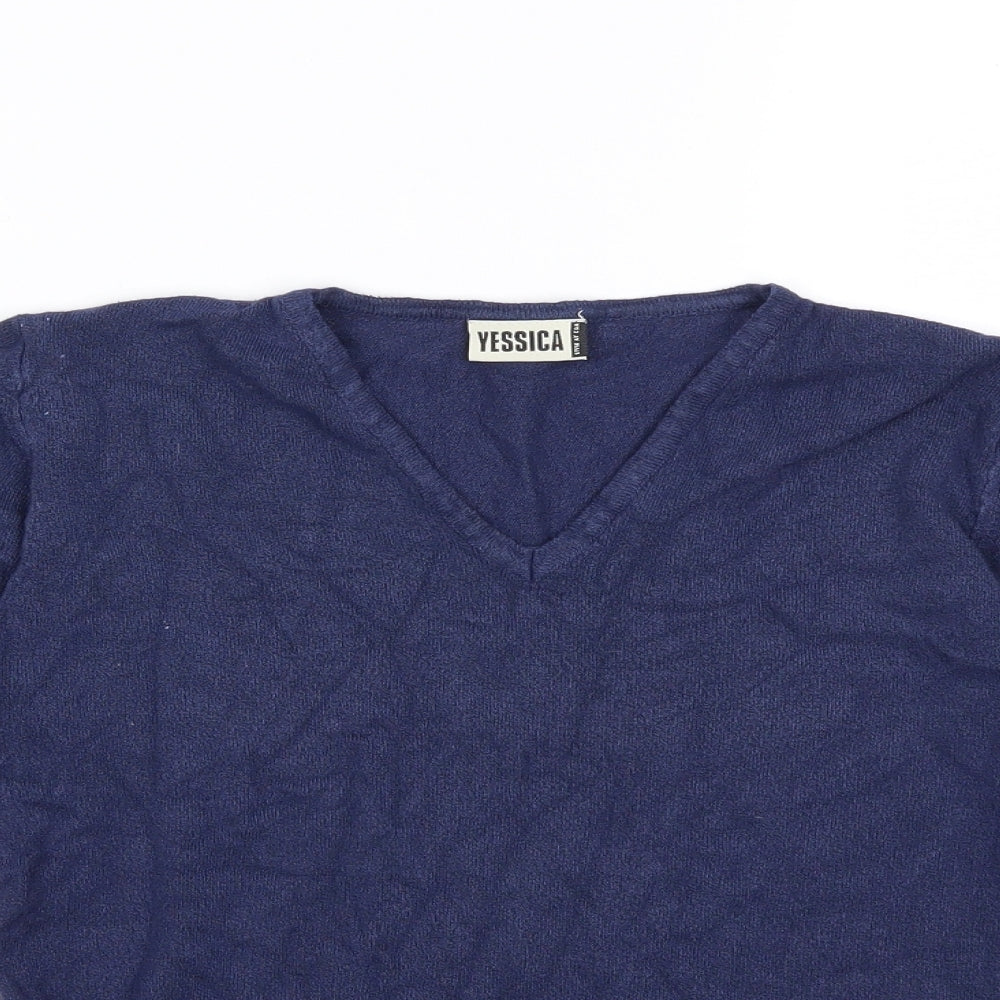 Yessica Womens Blue  Knit Pullover Jumper Size 10