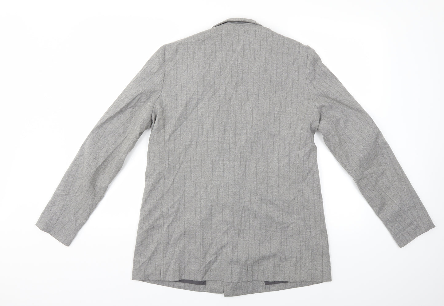 Custommade Womens Grey Striped  Jacket Blazer Size M