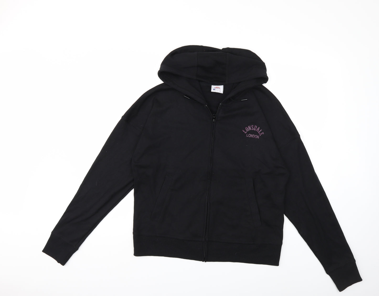 Lonsdale Womens Black   Full Zip Hoodie Size 16