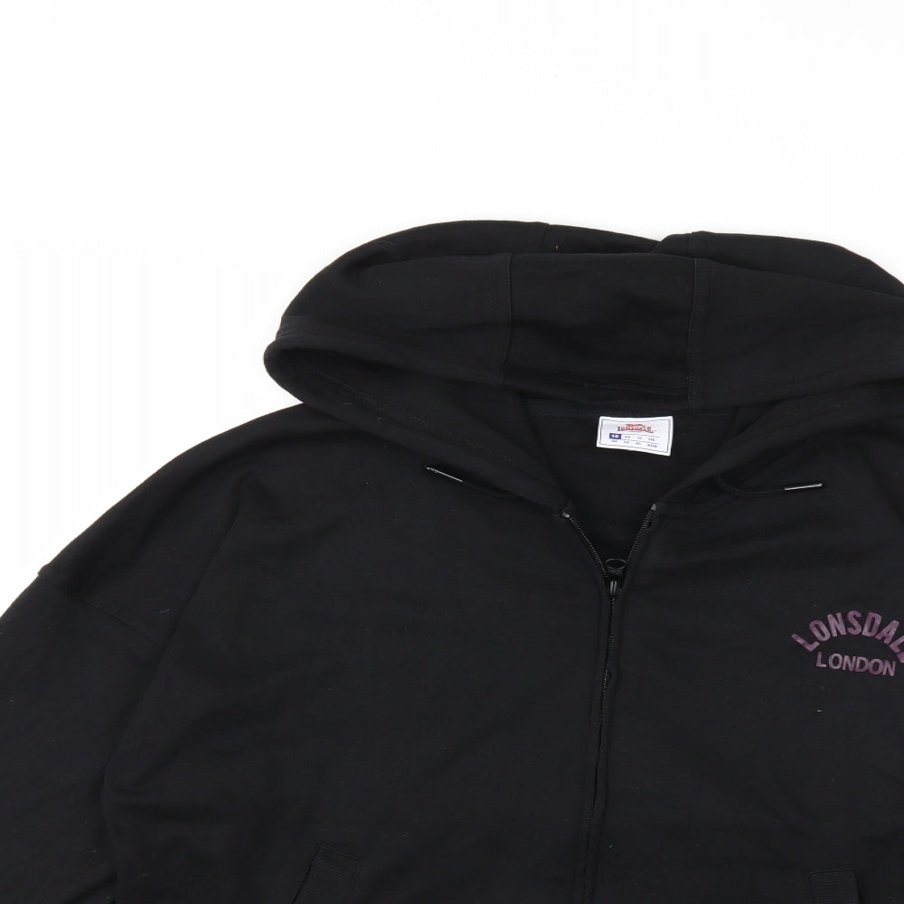 Lonsdale Womens Black   Full Zip Hoodie Size 16
