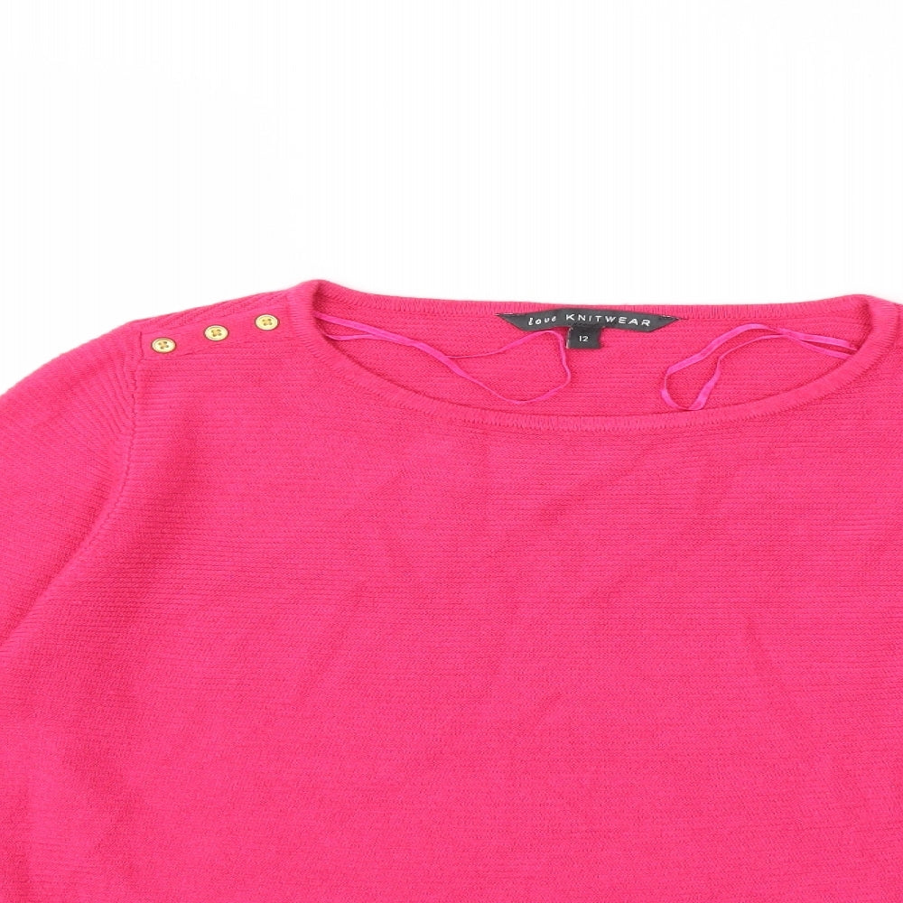 Love knitwear Womens Pink  Knit Pullover Jumper Size 12
