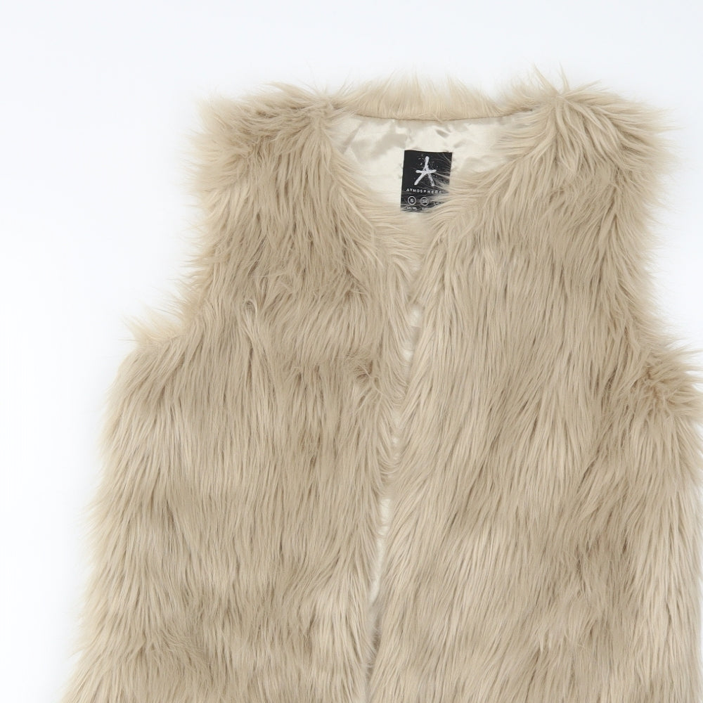 Atmosphere Womens Beige   Gilet Coat Size 6