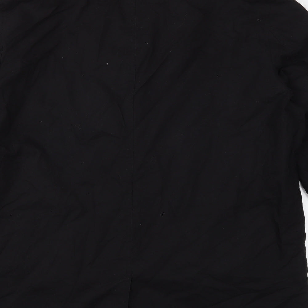 Thomas Nash Mens Black   Overcoat Coat Size L