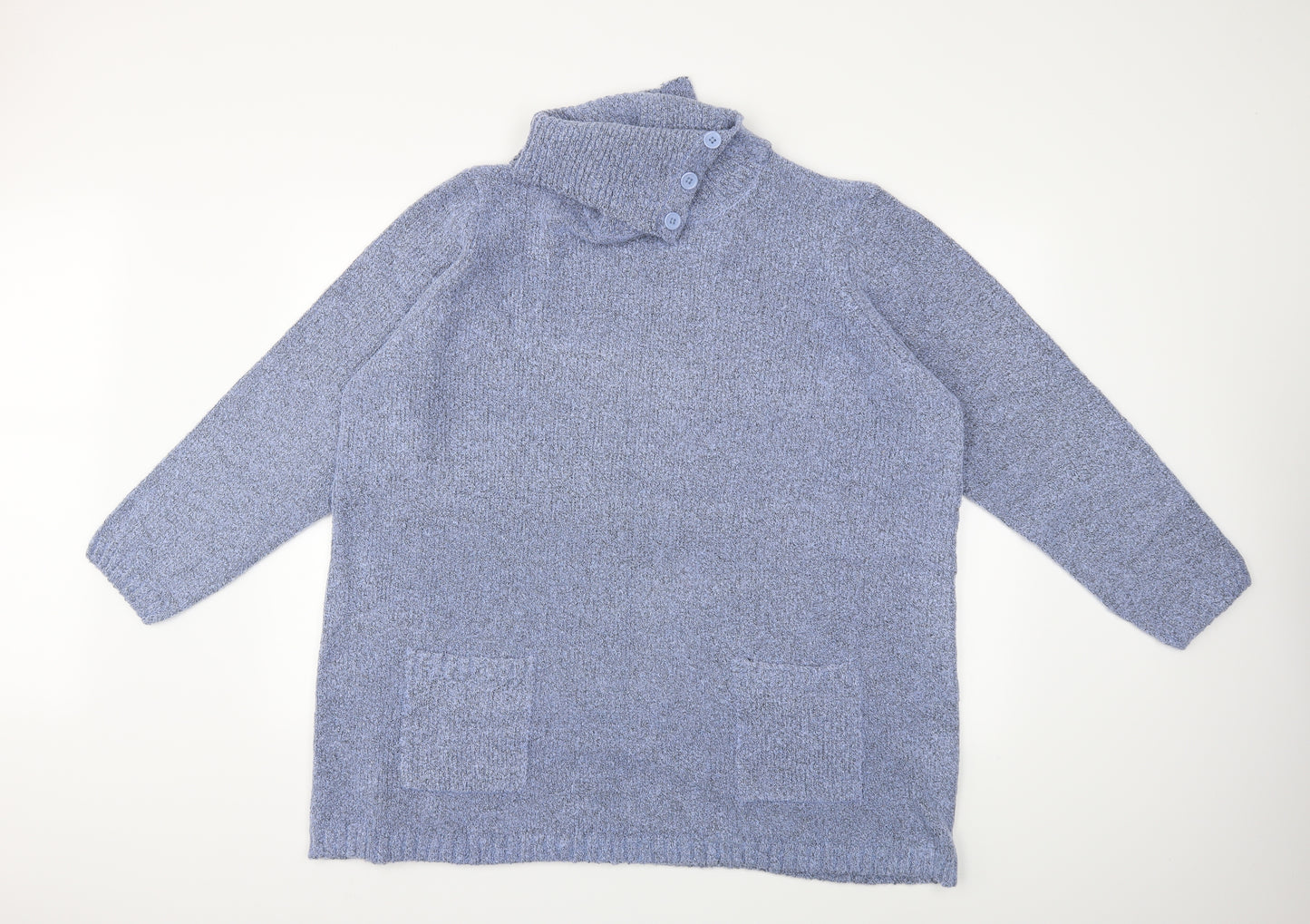 Julipa Womens Blue  Knit Pullover Jumper Size 24