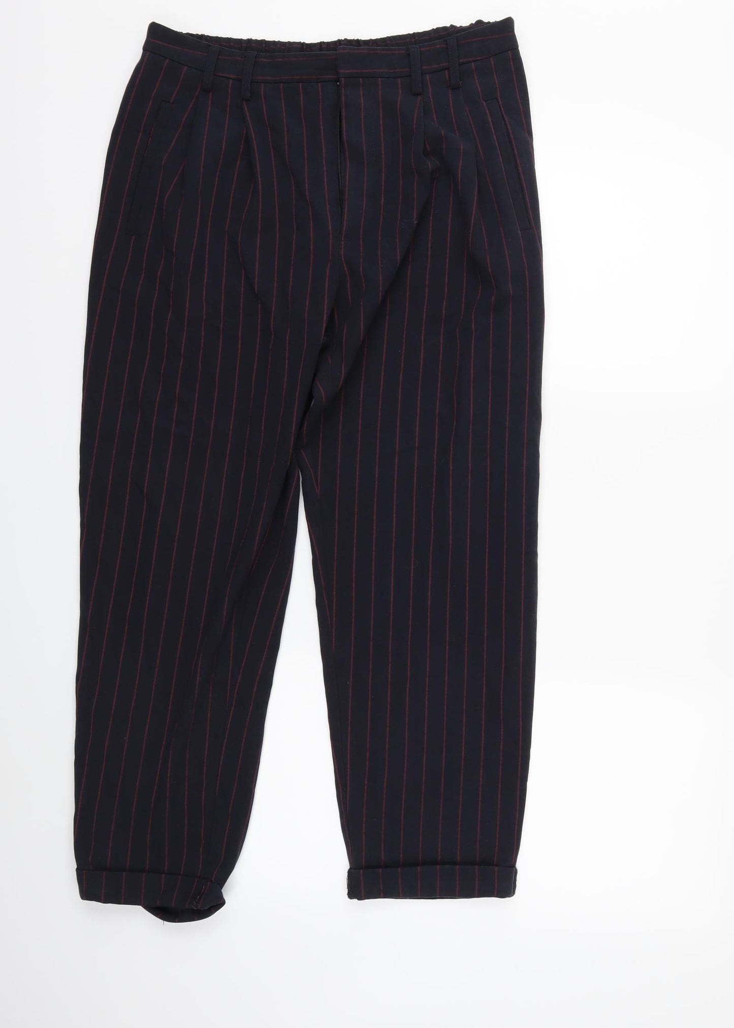Light Before Dark Womens Blue Striped  Trousers  Size L L26 in