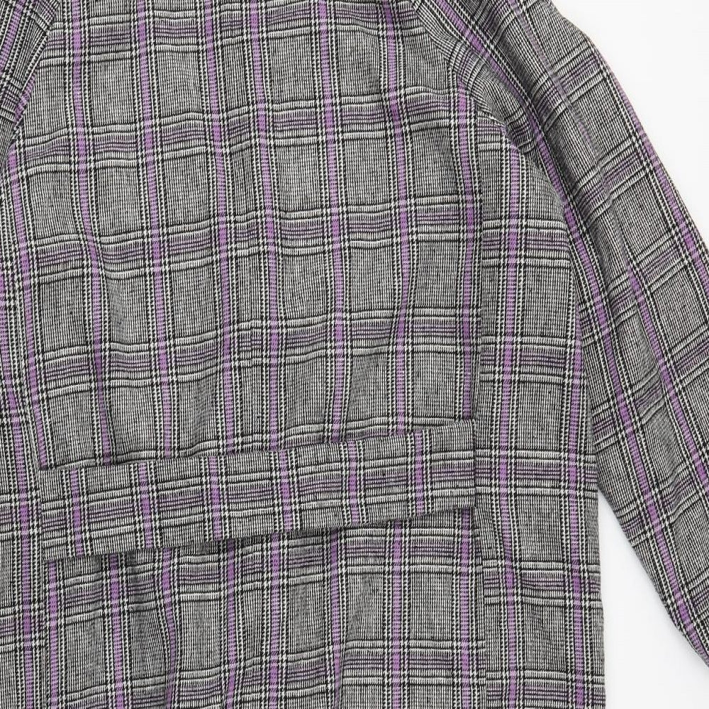 Primark Womens Grey Check  Overcoat Coat Size 20