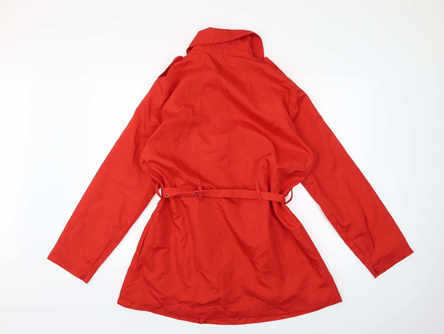 Preworn Womens Red   Trench Coat Coat Size 14