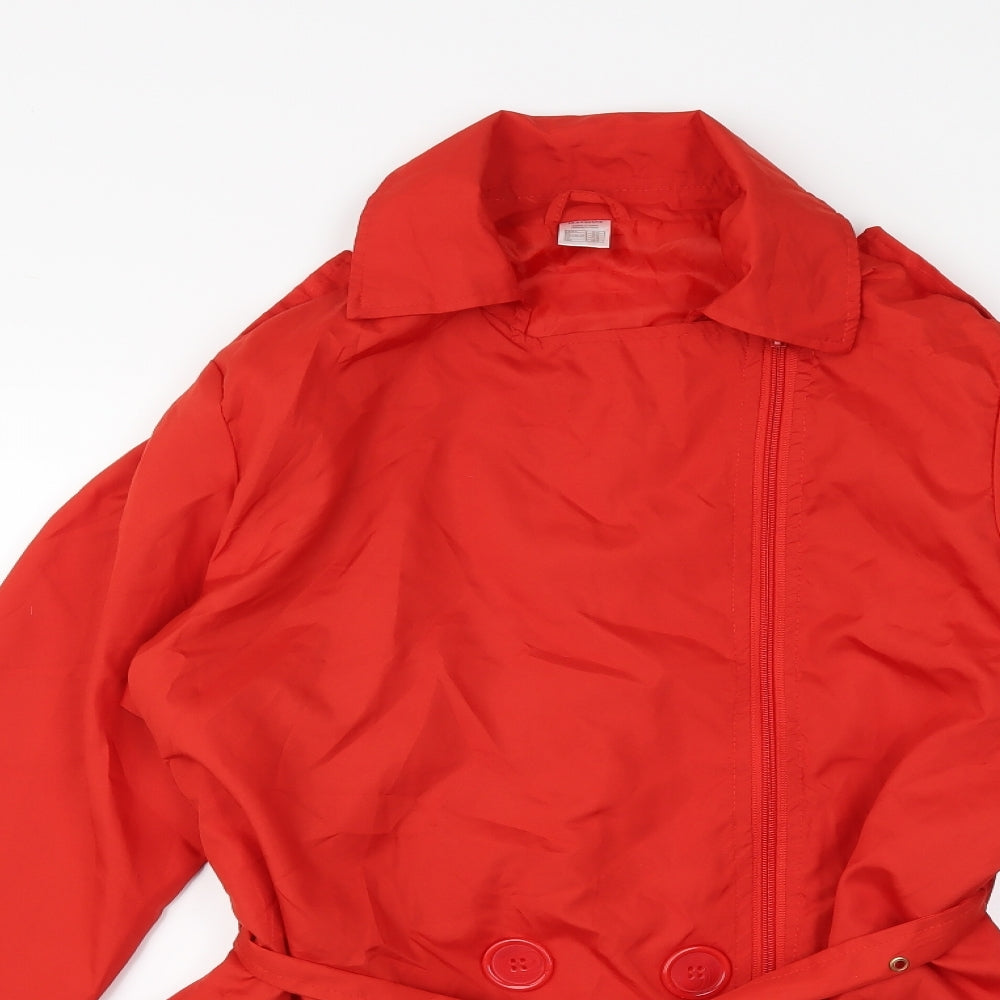 Preworn Womens Red   Trench Coat Coat Size 14