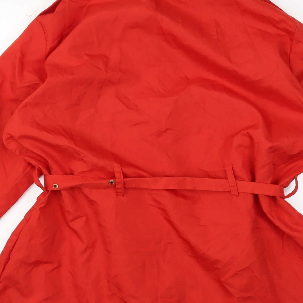 Preworn Womens Red   Trench Coat Coat Size 14