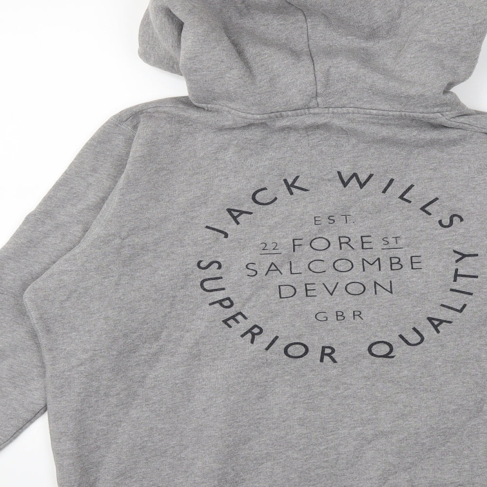 Jack Wills Womens Grey   Pullover Hoodie Size 14