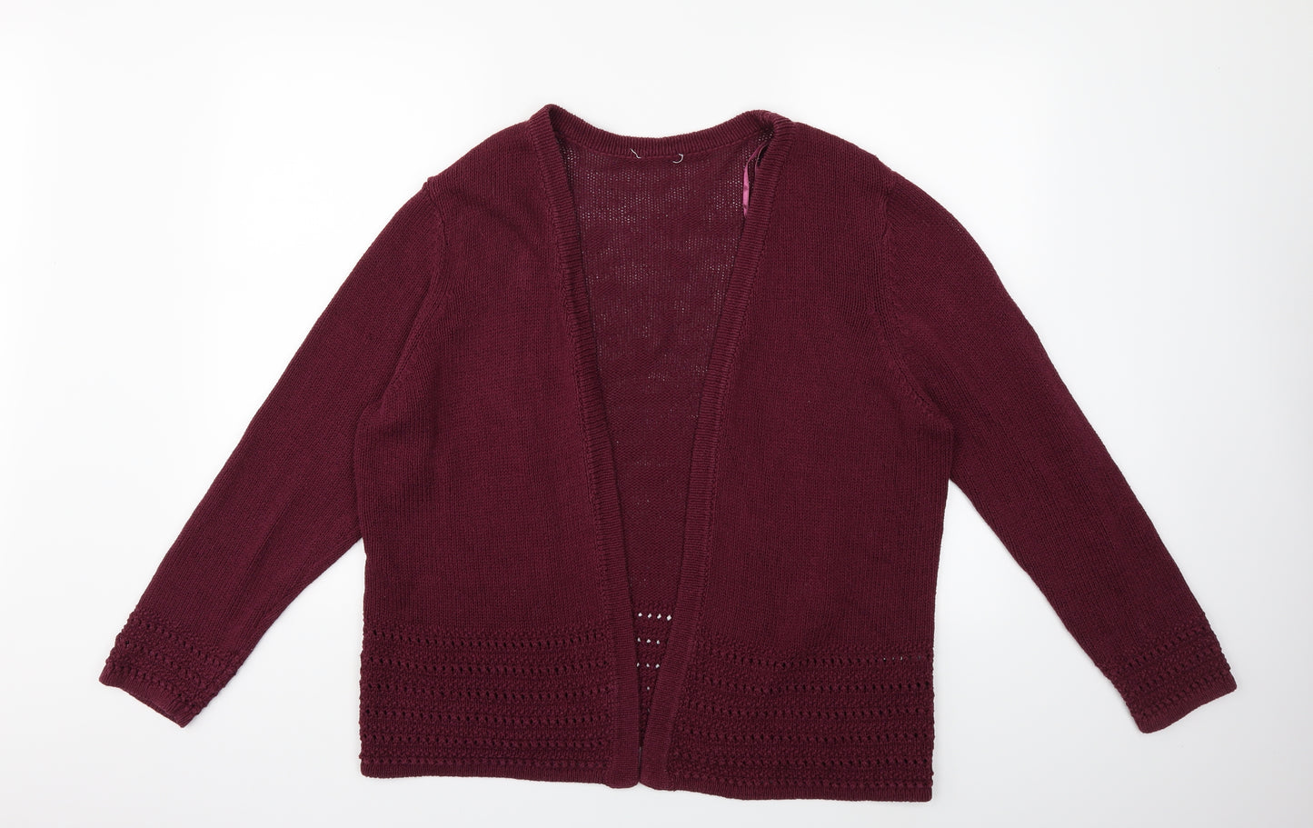 Preworn Womens Red  Knit Cardigan Jumper Size 18
