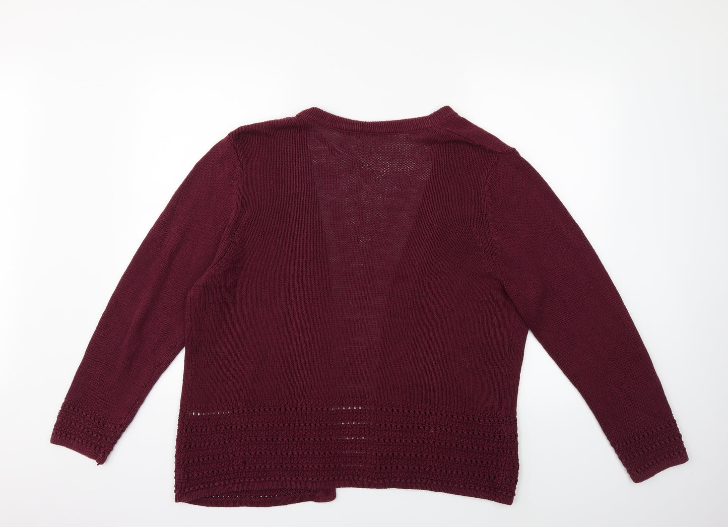 Preworn Womens Red  Knit Cardigan Jumper Size 18