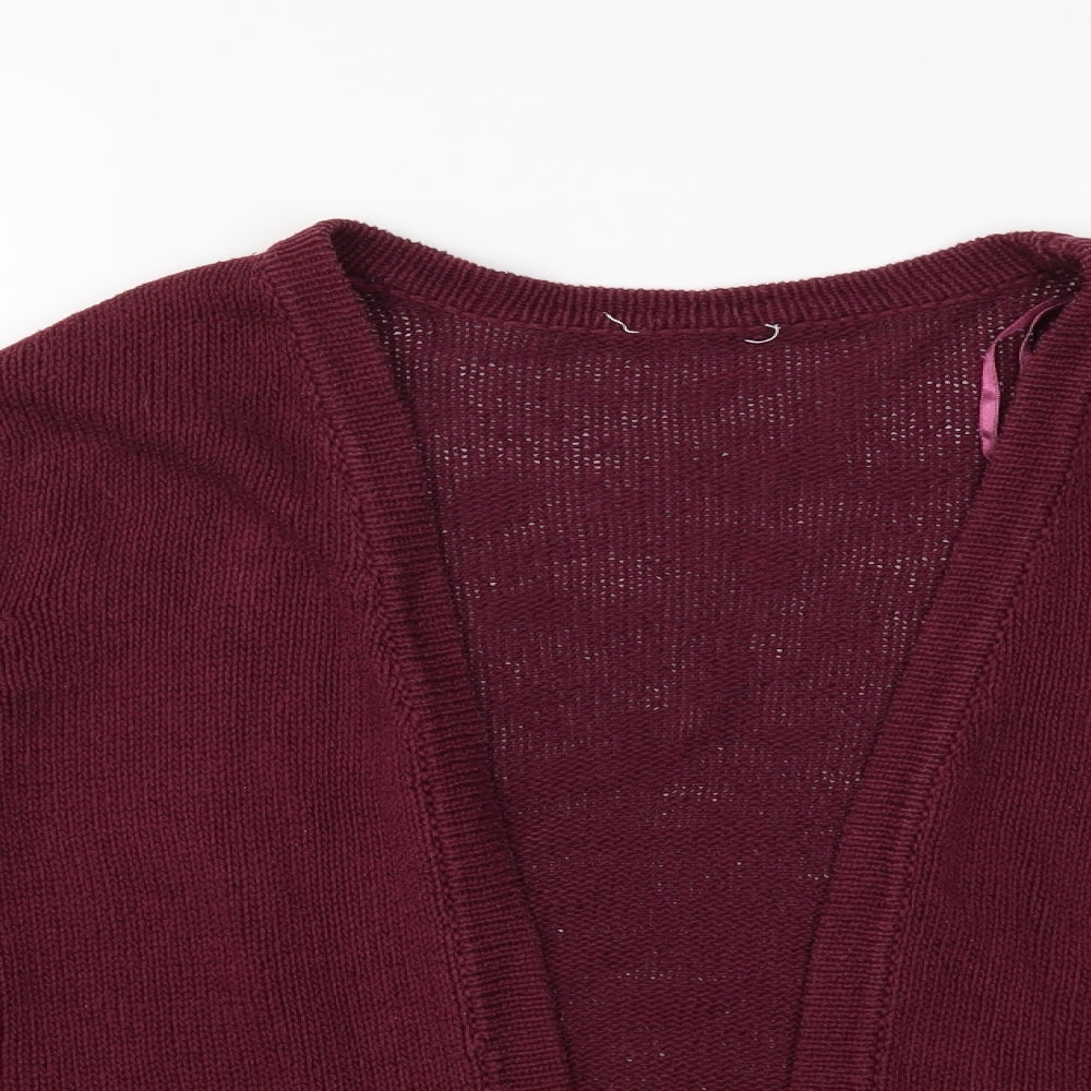 Preworn Womens Red  Knit Cardigan Jumper Size 18