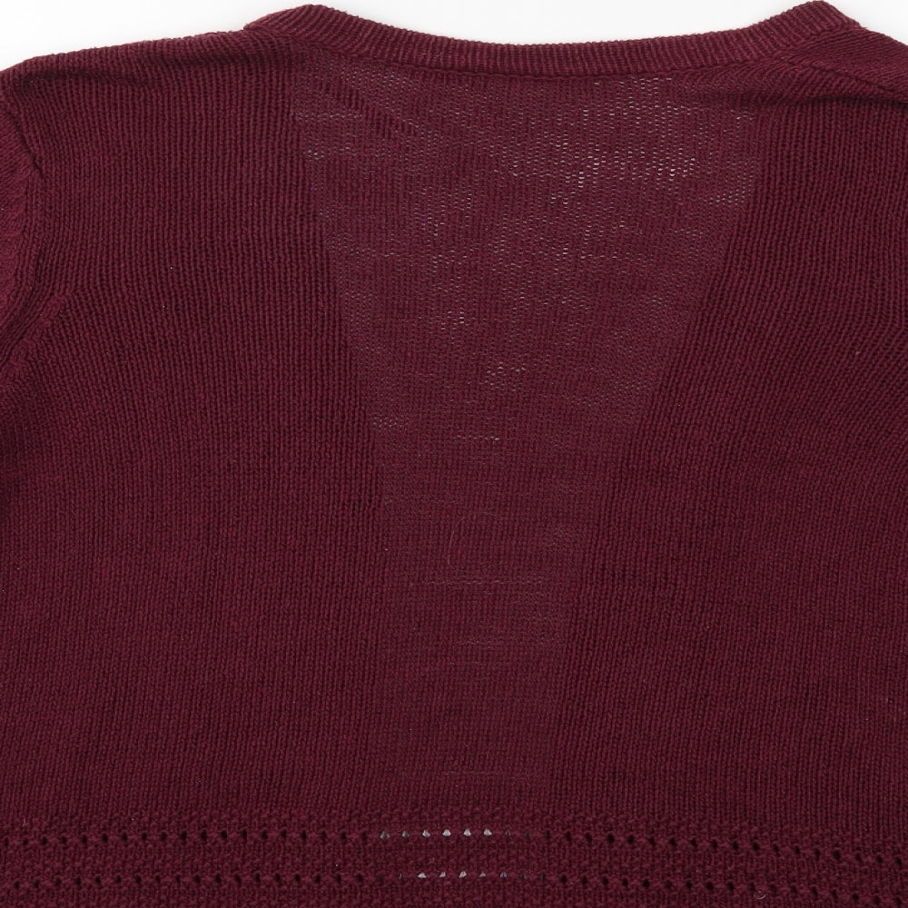 Preworn Womens Red  Knit Cardigan Jumper Size 18