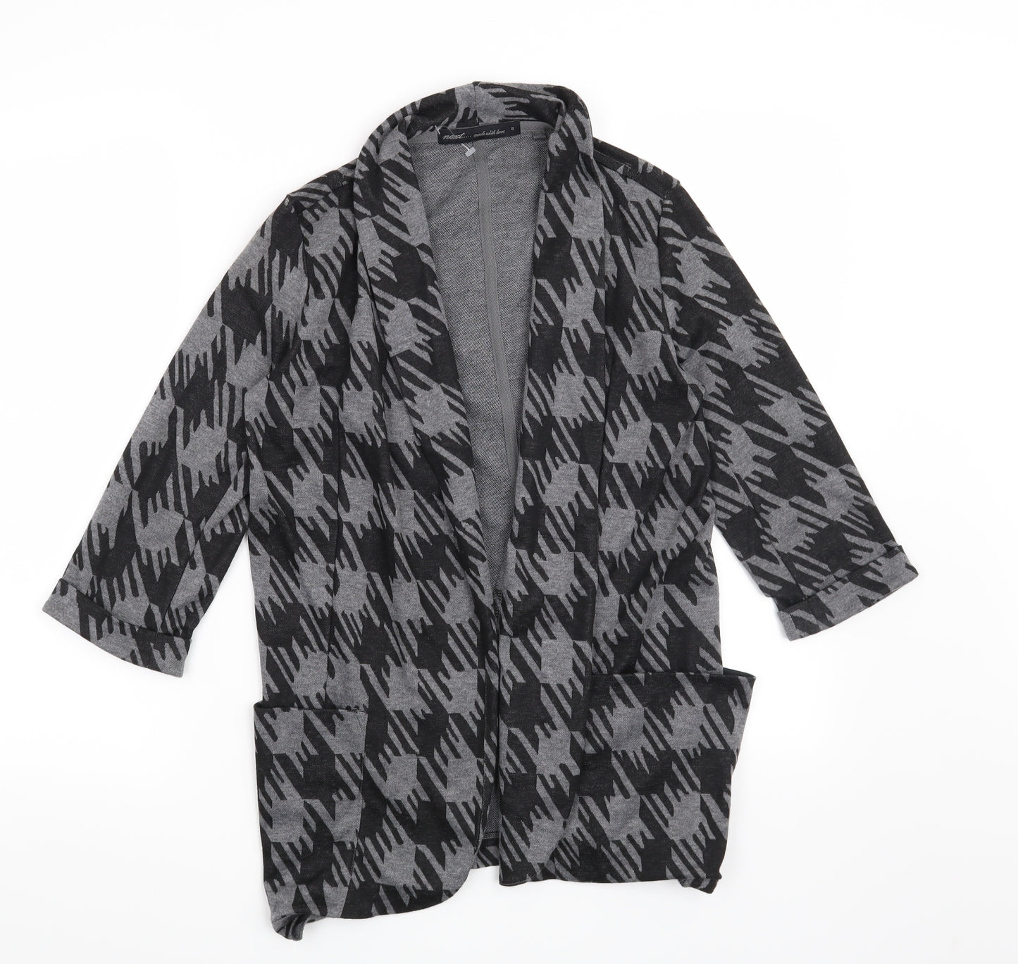 NEXT Womens Grey Houndstooth  Jacket Blazer Size 8