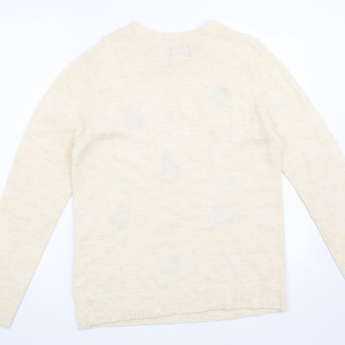 George Womens Beige   Pullover Jumper Size 14  - Christmas Robin