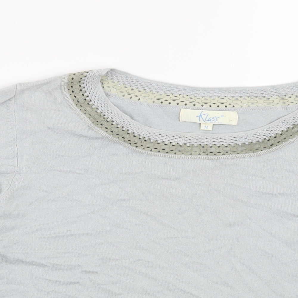 Klass Womens Blue   Henley Jumper Size M