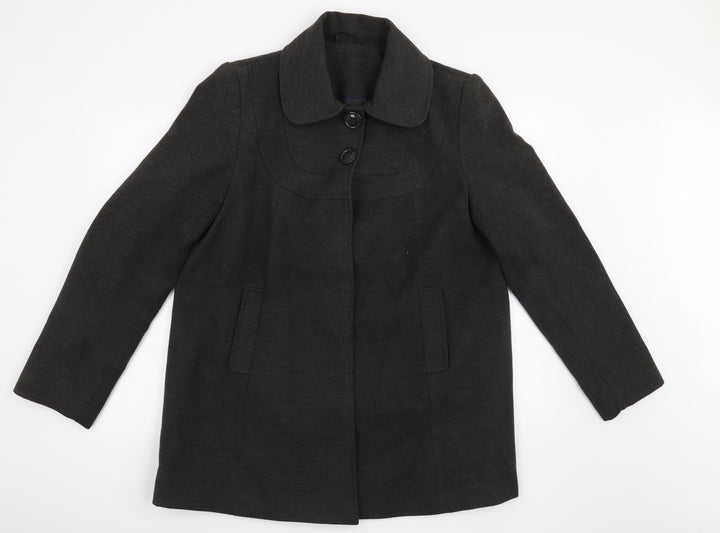 F&F Womens Grey Overcoat Coat Size 16