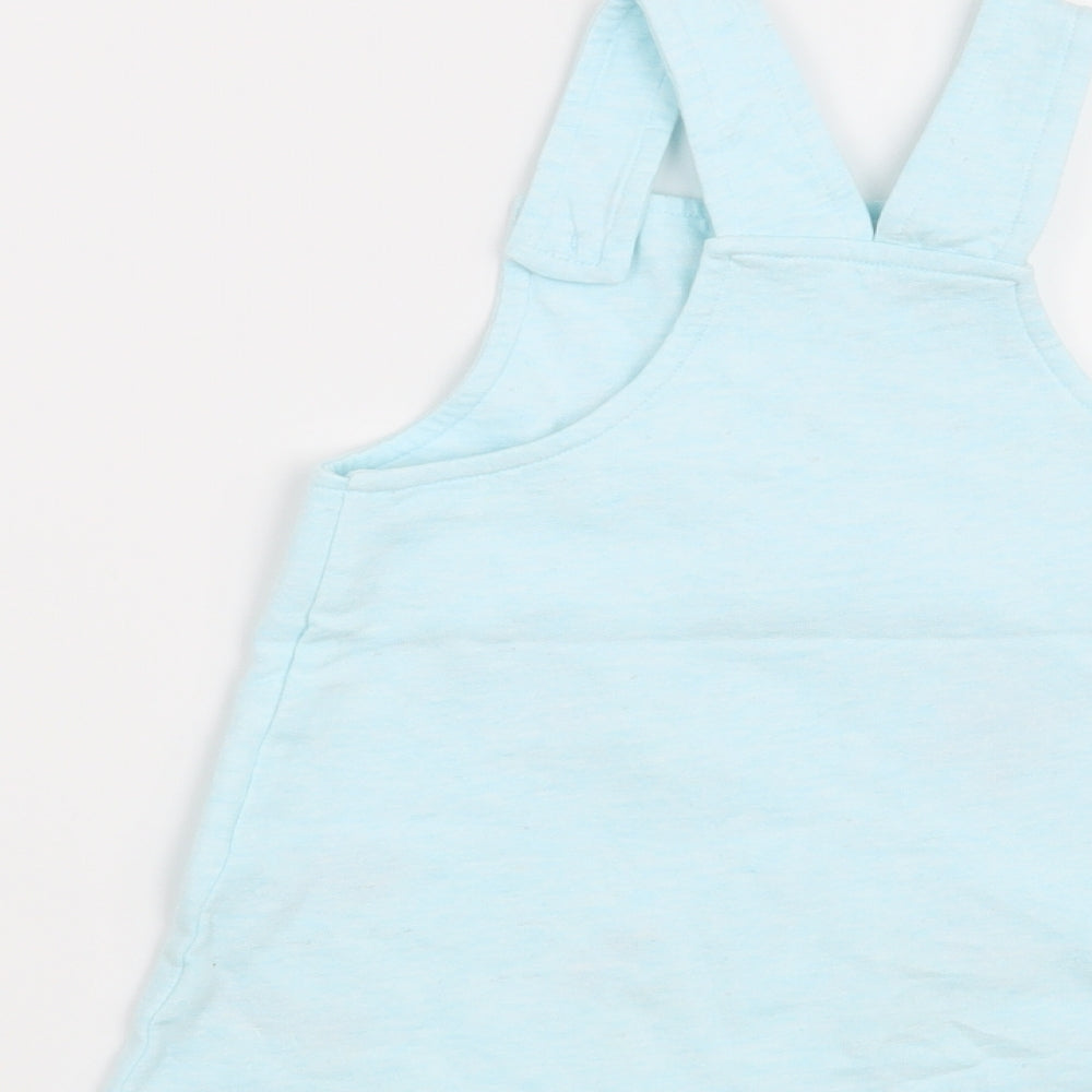 Nutmeg  Blue Floral  Pinafore/Dungaree Dress  Size 9-12 Months