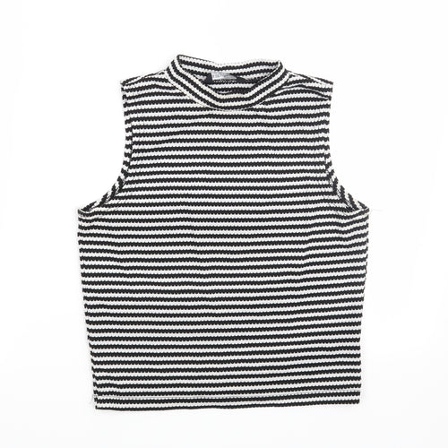 Select Womens Black Striped  Basic Blouse Size 10