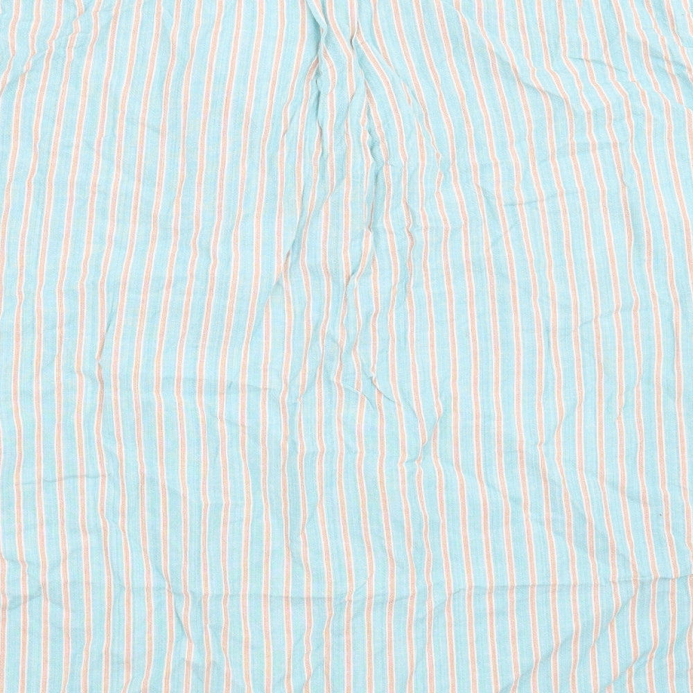 Preworn Womens Blue Striped  Basic Button-Up Size 16
