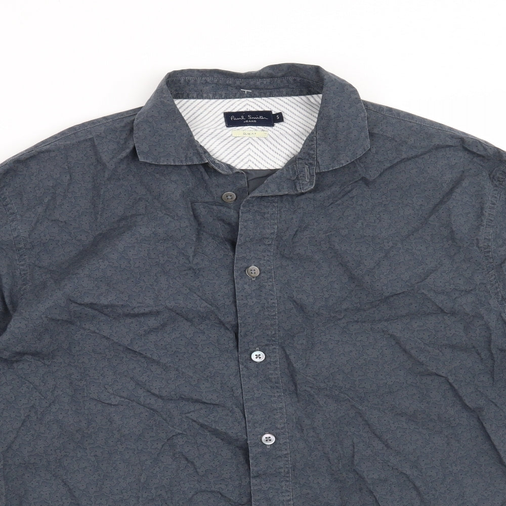 Paul Smith Mens Blue Floral   Button-Up Size S