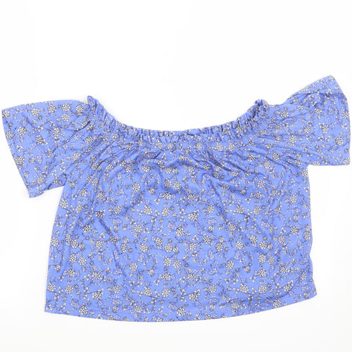 Miss Selfridge Womens Blue Floral  Basic Blouse Size 10