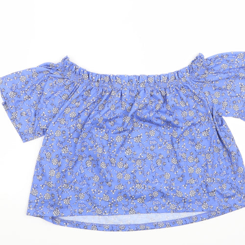 Miss Selfridge Womens Blue Floral  Basic Blouse Size 10