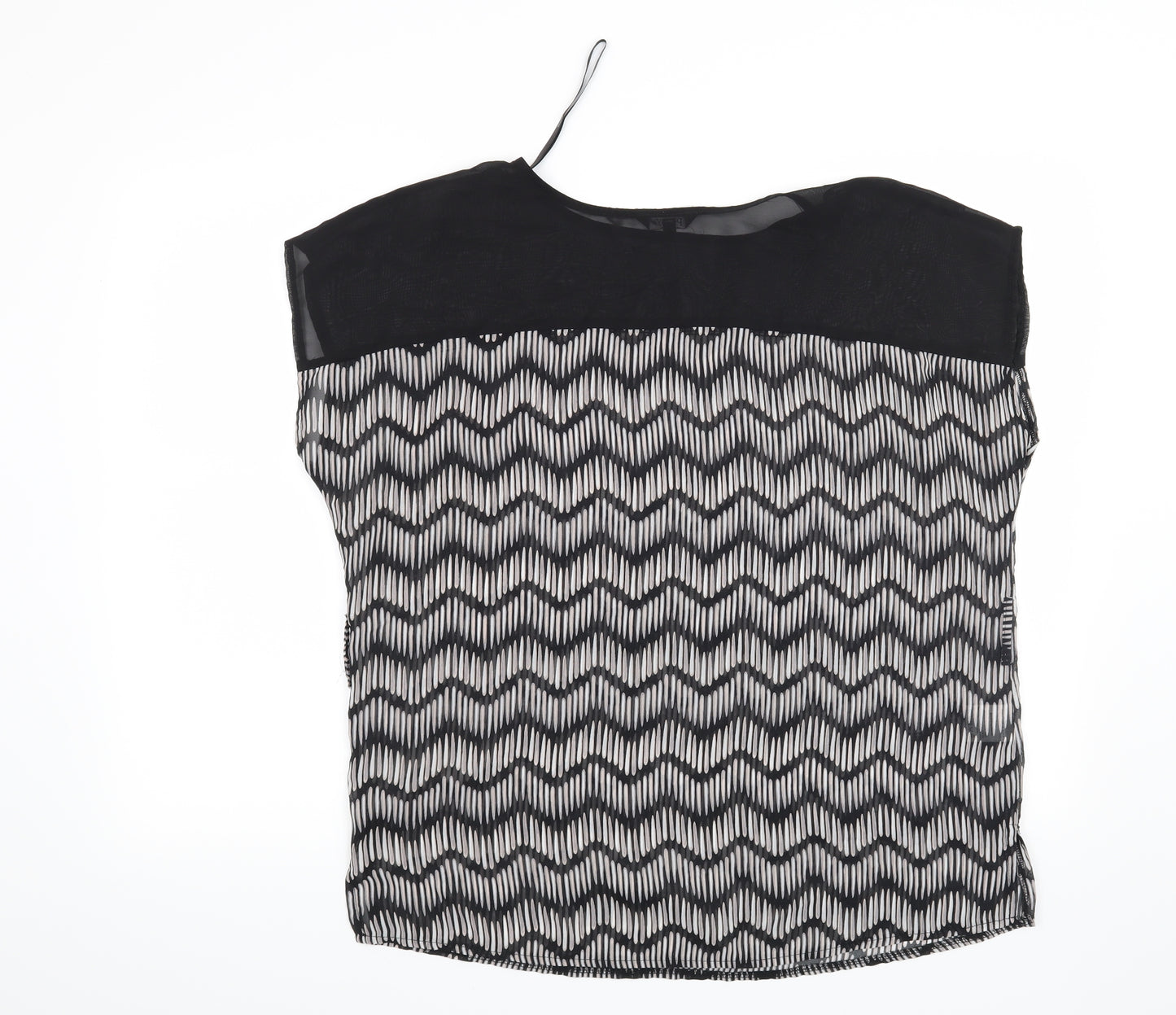 Papaya Womens Black Geometric  Basic Blouse Size 12
