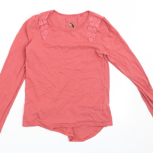 TU Girls Orange Floral  Basic T-Shirt Size 9 Years