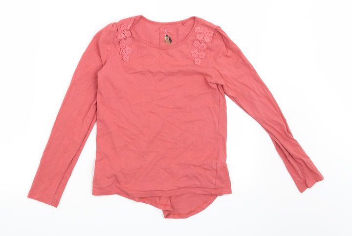TU Girls Orange Floral  Basic T-Shirt Size 9 Years
