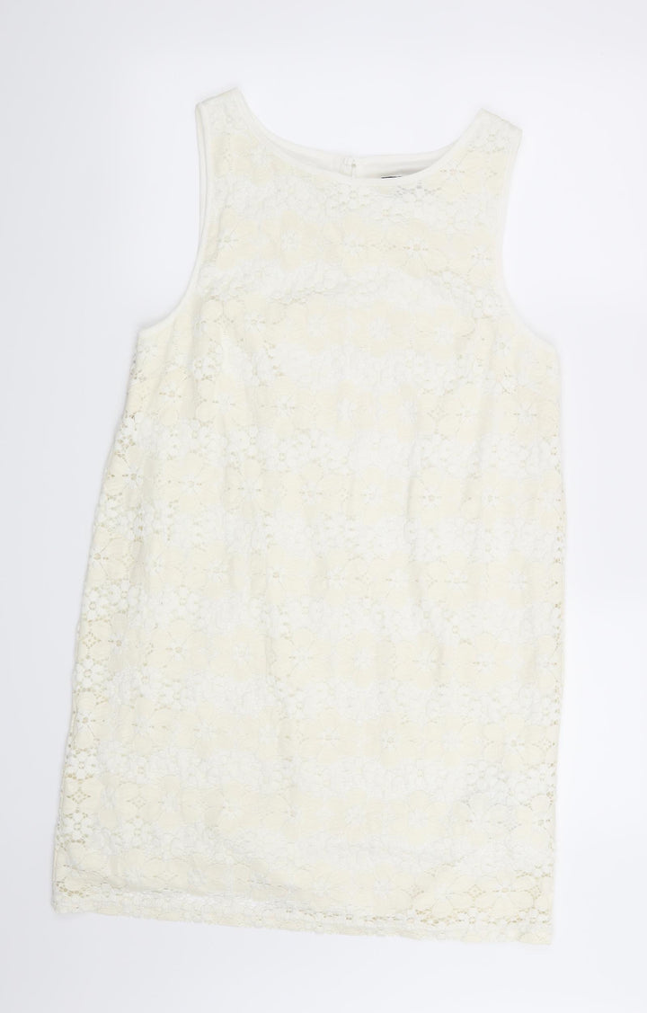 New Look Womens Beige Floral Sheath Size 14