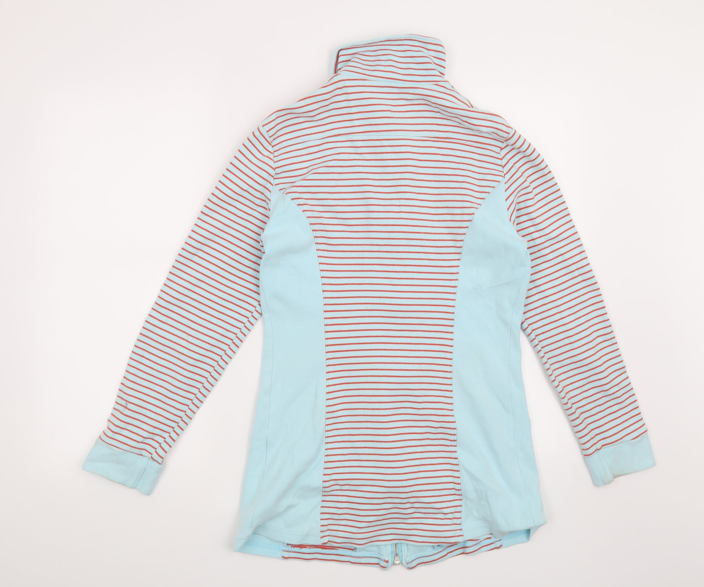 Jumping Ships Womens Blue Striped  Full Zip Sweatshirt Size 12