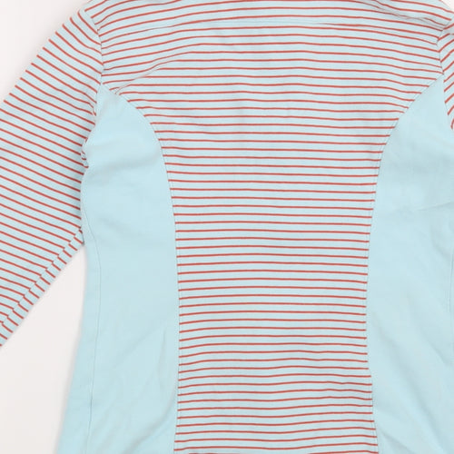 Jumping Ships Womens Blue Striped  Full Zip Sweatshirt Size 12