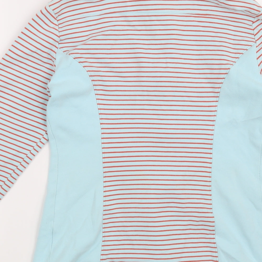 Jumping Ships Womens Blue Striped  Full Zip Sweatshirt Size 12