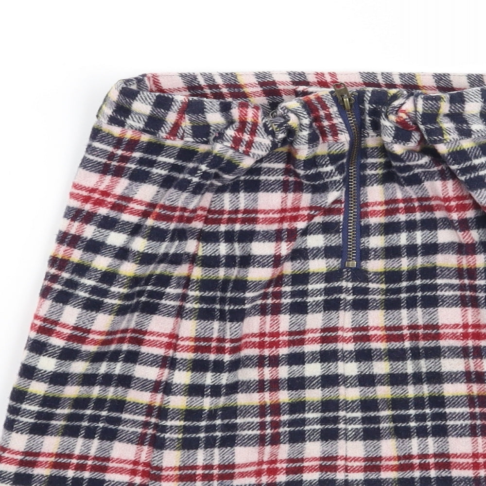 Marks and Spencer Girls Blue Check  Mini Skirt Size 6-7 Years