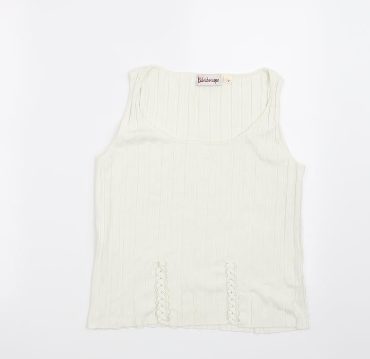 Kaleidoscope Womens White Vest Jumper Size 10