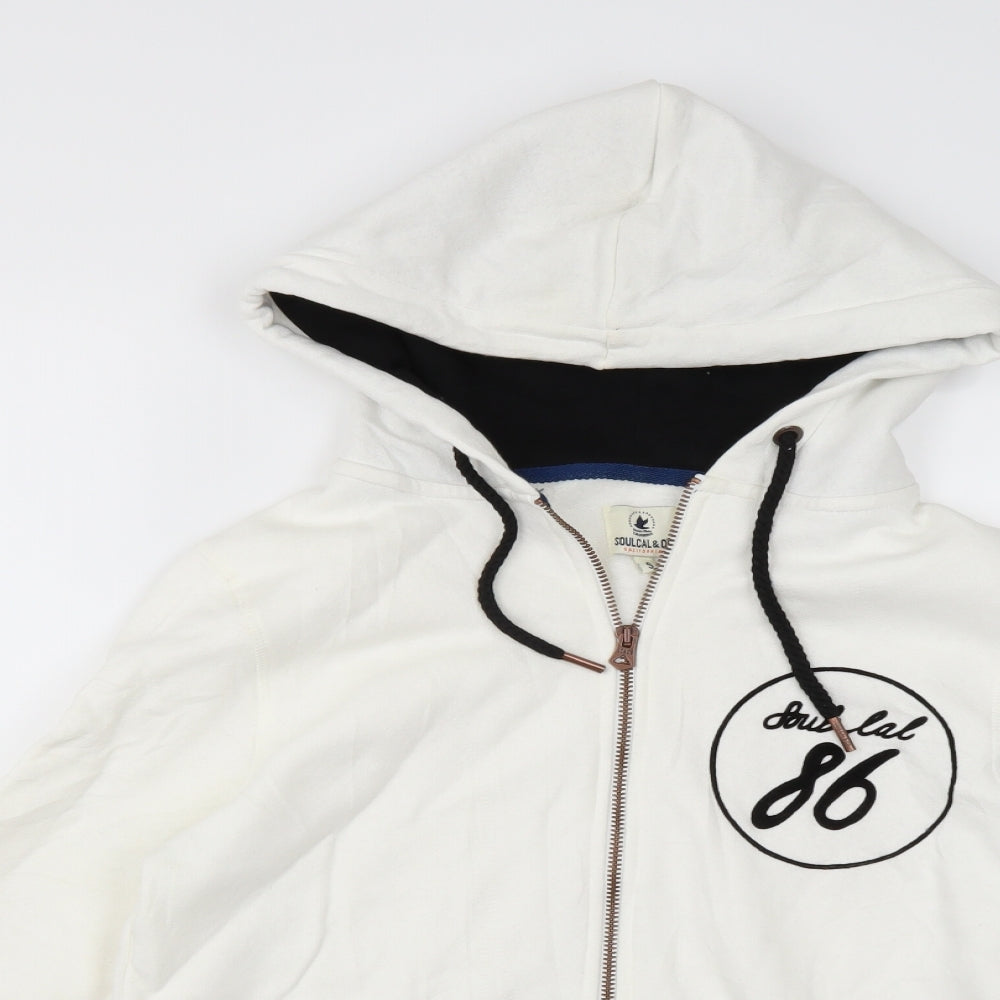 Soul Cal Womens White   Full Zip Hoodie Size S