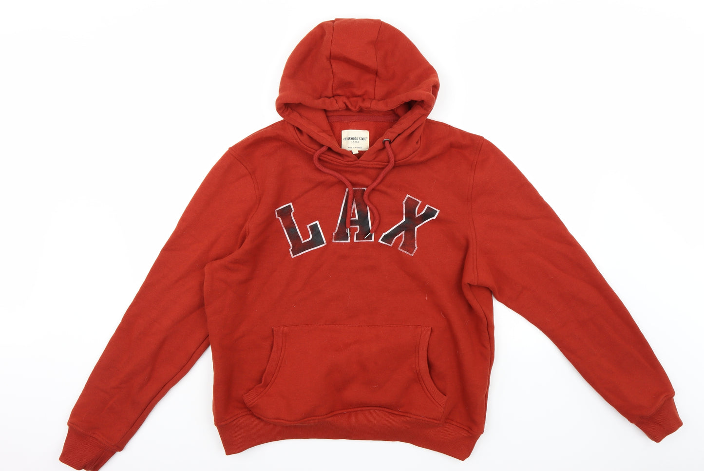 Cedar Wood State Mens Brown   Pullover Hoodie Size L