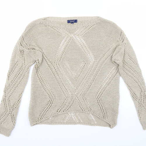 Leonard Womens Beige   Pullover Jumper Size M
