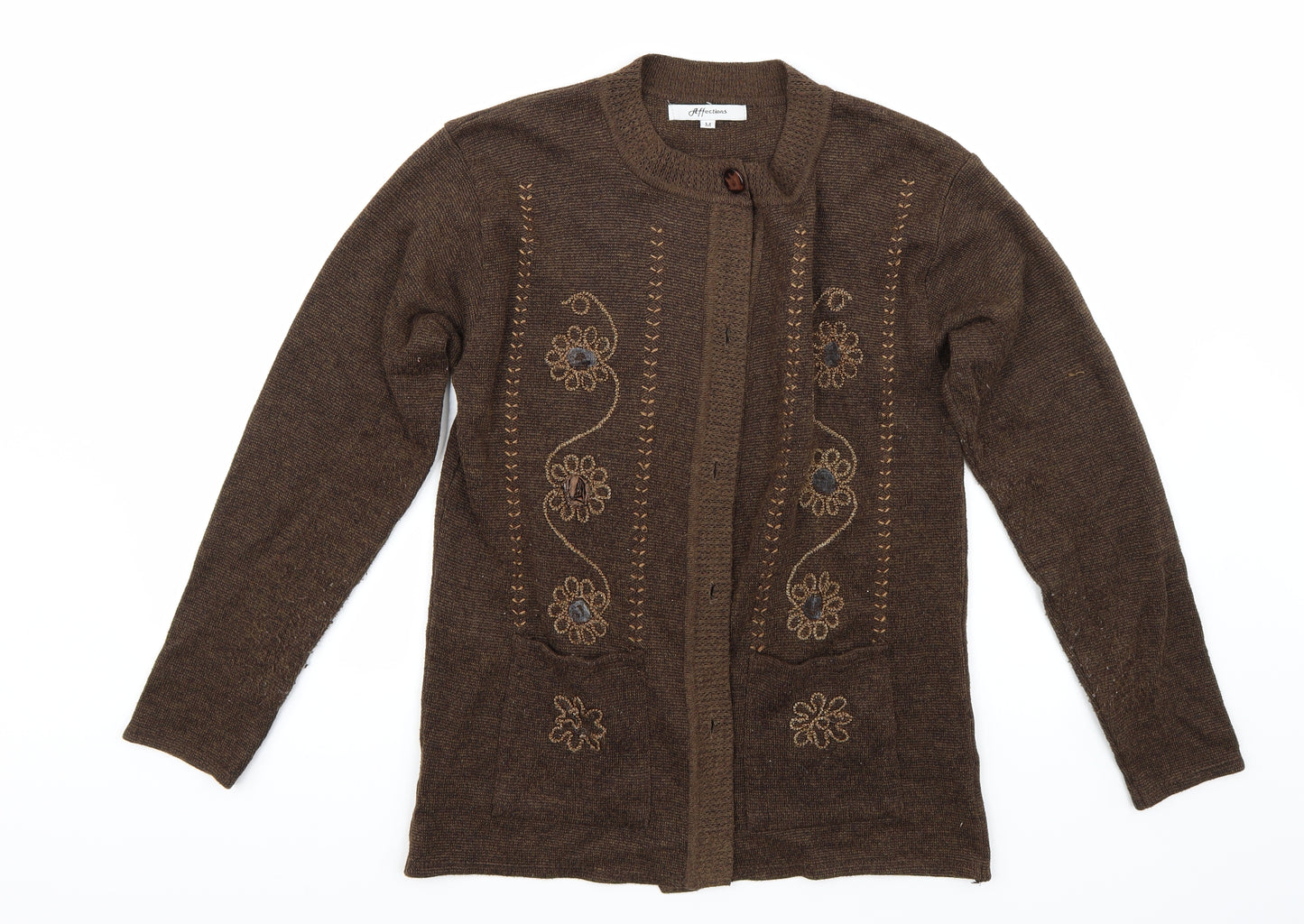 Affections Womens Brown   Cardigan Jumper Size M