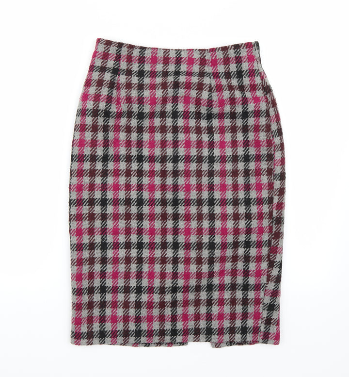 NEXT Womens Purple Check Straight & Pencil Size 6