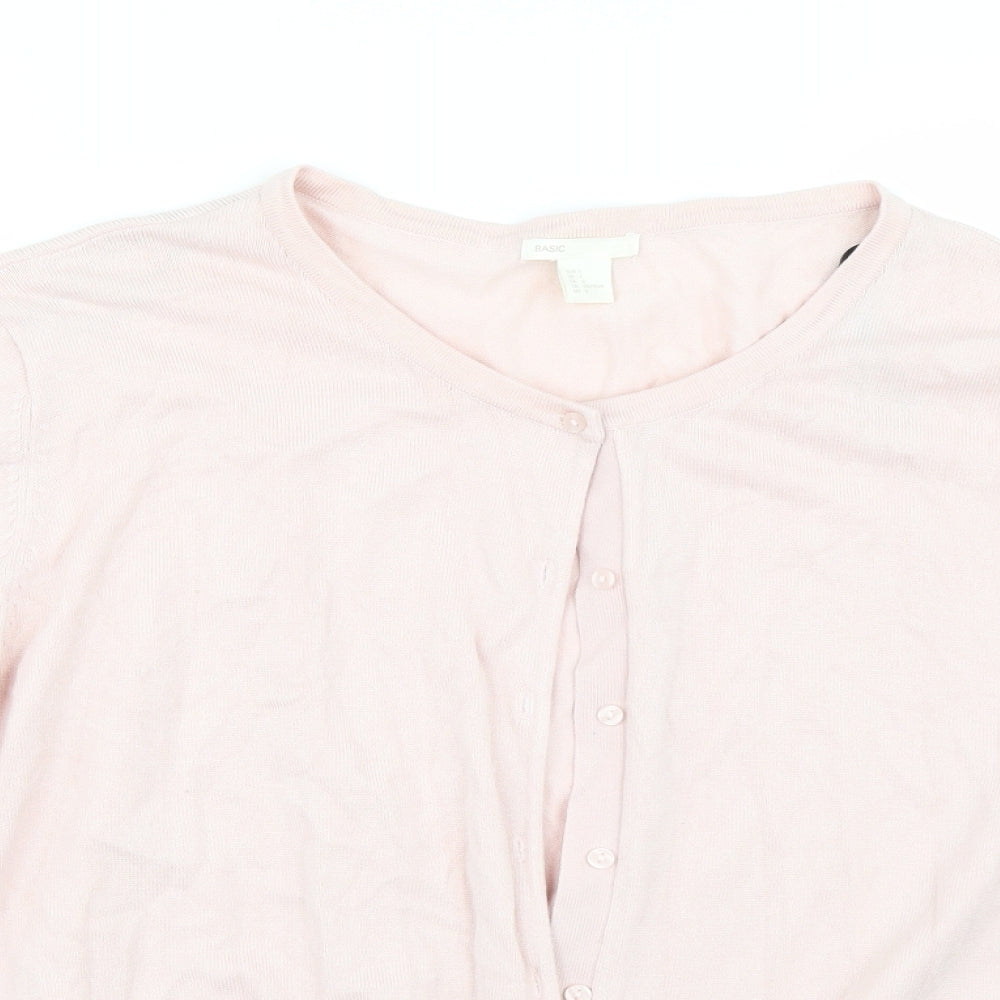 H&M Womens Pink   Cardigan Jumper Size L