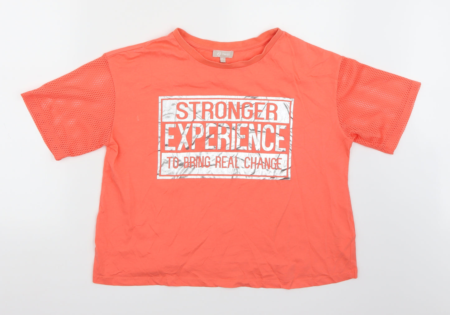 Twist Womens Pink   Cropped T-Shirt Size L
