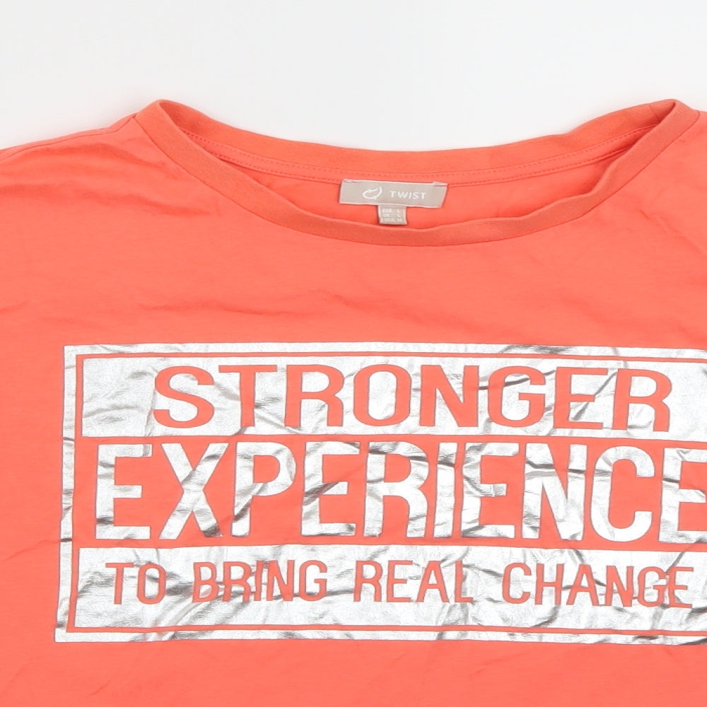 Twist Womens Pink   Cropped T-Shirt Size L