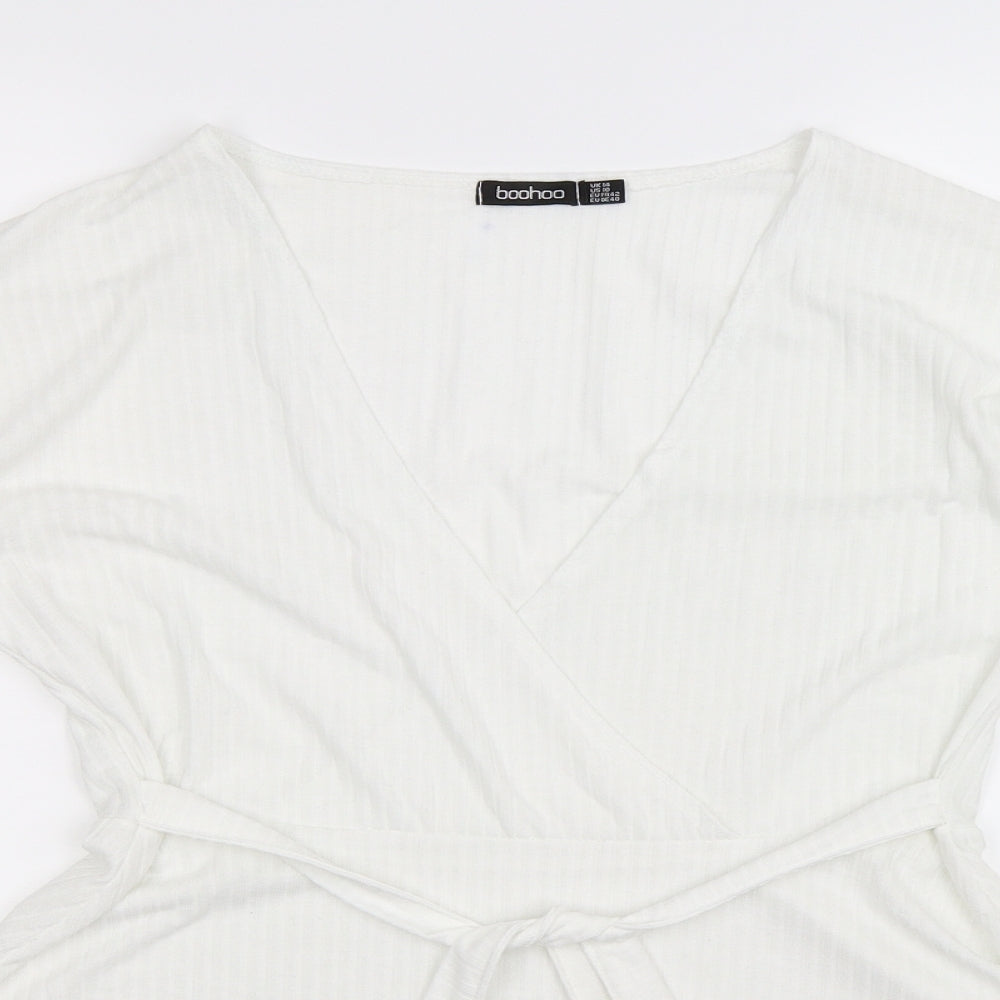 Boohoo Womens White   Pullover Jumper Size 14
