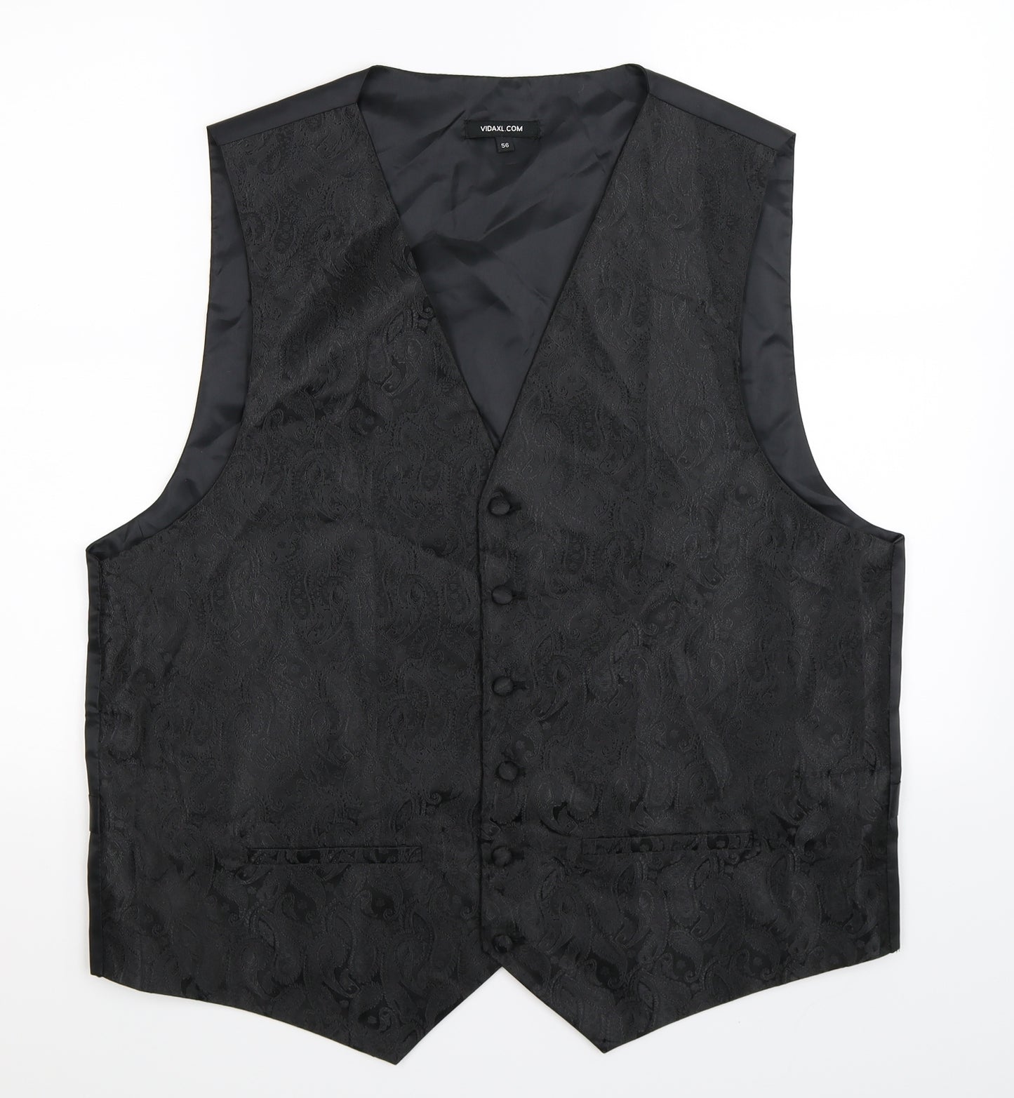 vidaXL Mens Black   Jacket Suit Waistcoat Size 46